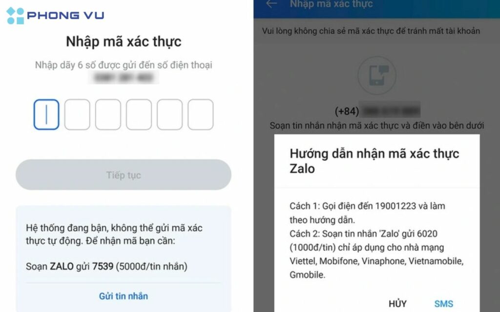 Zalo thu phí đăng ký tài khoản mới, xin cấp lại mật khẩu