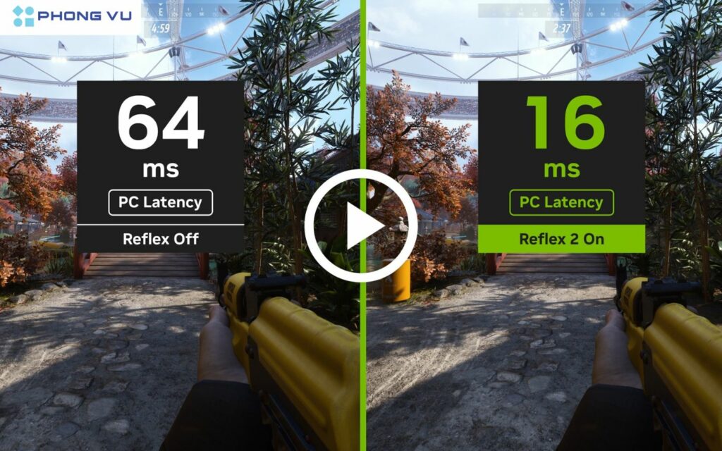 NVIDIA Reflex 2 giúp tối ưu hóa độ trễ hệ thống, mang đến khả năng phản xạ nhanh hơn, nhắm bắn chính xác hơn trong các tựa game cạnh tranh.