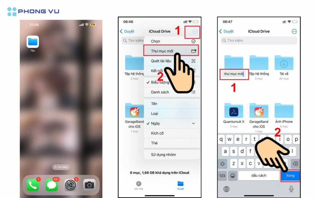 Cách tạo file trên điện thoại iPhone