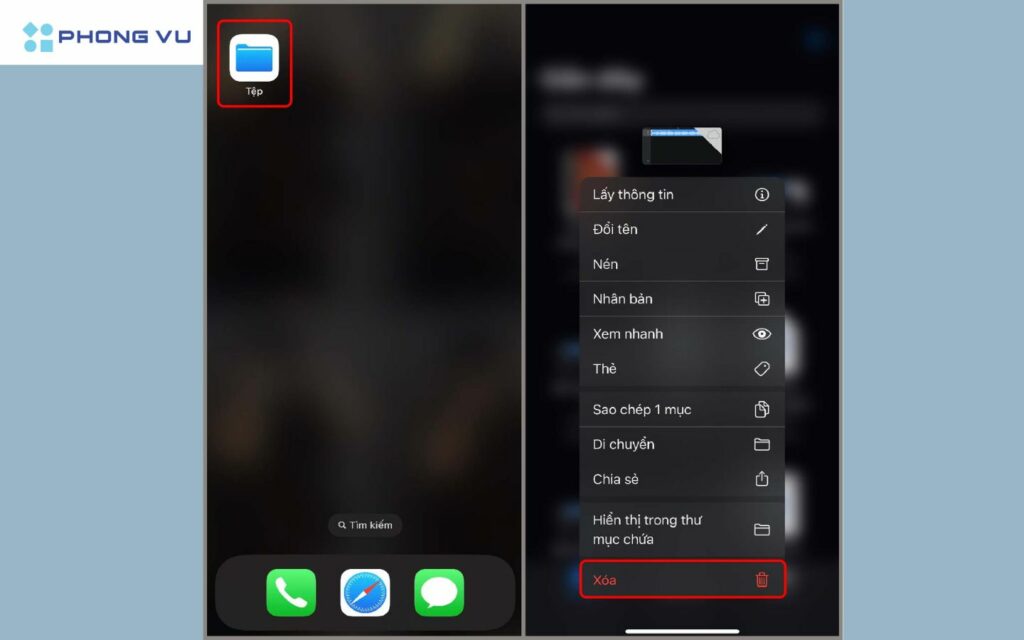 Hướng dẫn thao tác xóa file trên điện thoại iPhone và Android