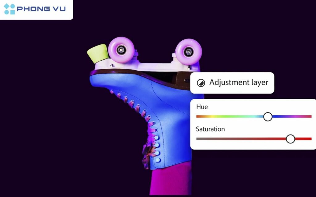 Photoshop trên iPhone có thể chỉnh sửa màu sắc và ánh sáng.