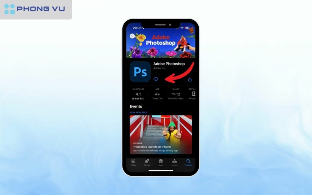 Tìm kiếm "Adobe Photoshop" trên thanh tìm kiếm.