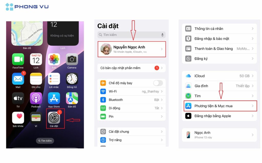 Mở ứng dụng Cài đặt trên iPhone và làm theo hướng dẫn