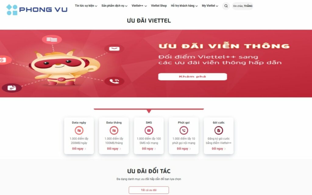 Danh sách quà tặng, ưu đãi