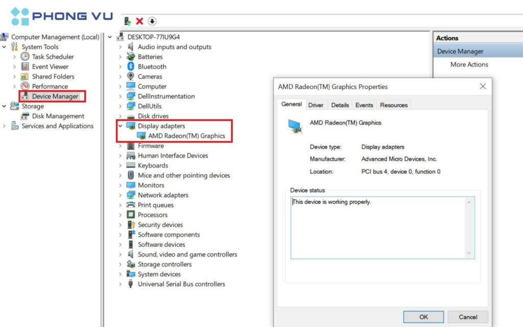 Chọn Display adapters
