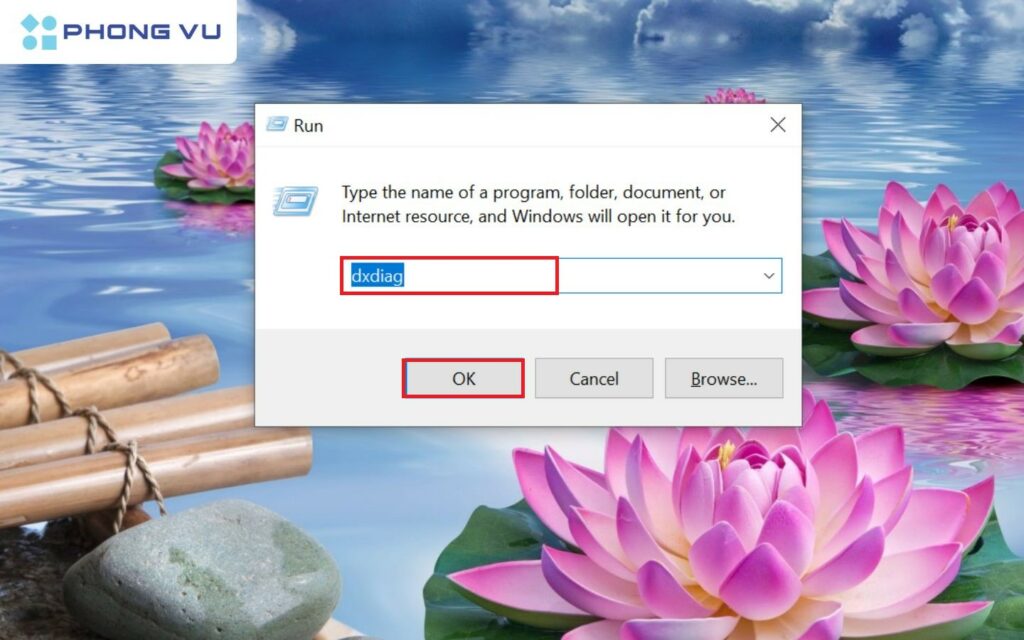 Nhập lệnh dxdiag