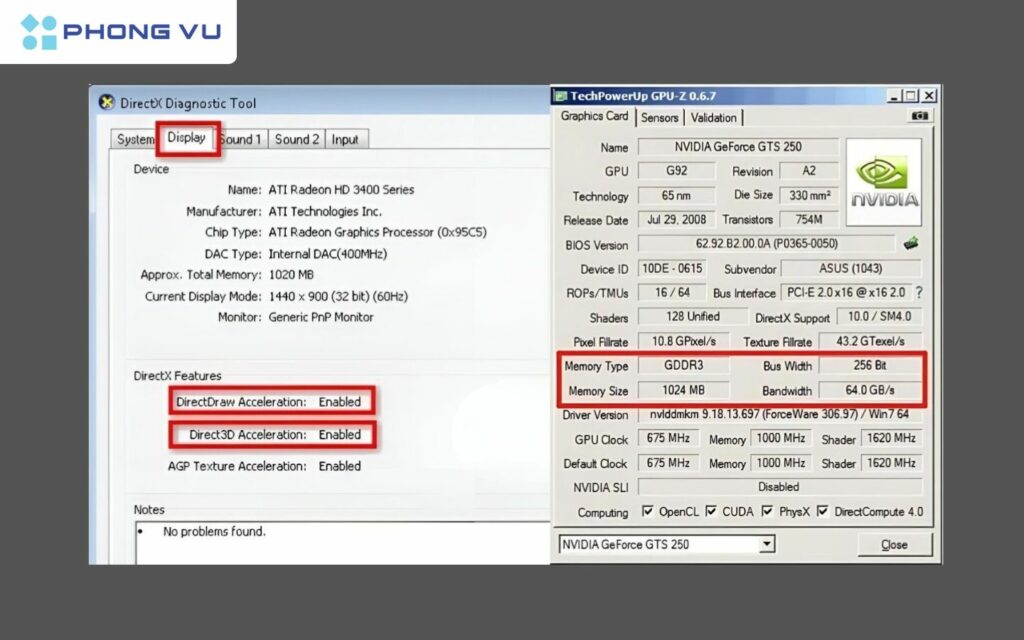 Các thông số cần lưu ý khi kiểm tra card màn hình