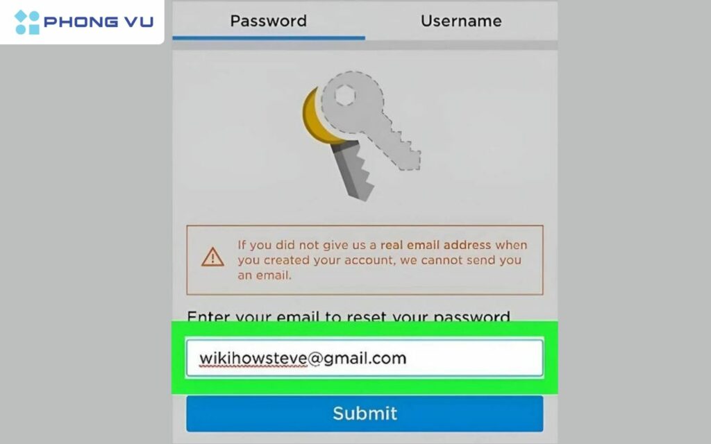 7 cách lấy lại acc Roblox khi quên mật khẩu và Email cực dễ 14 Nhập địa chỉ gmail đã đăng ký