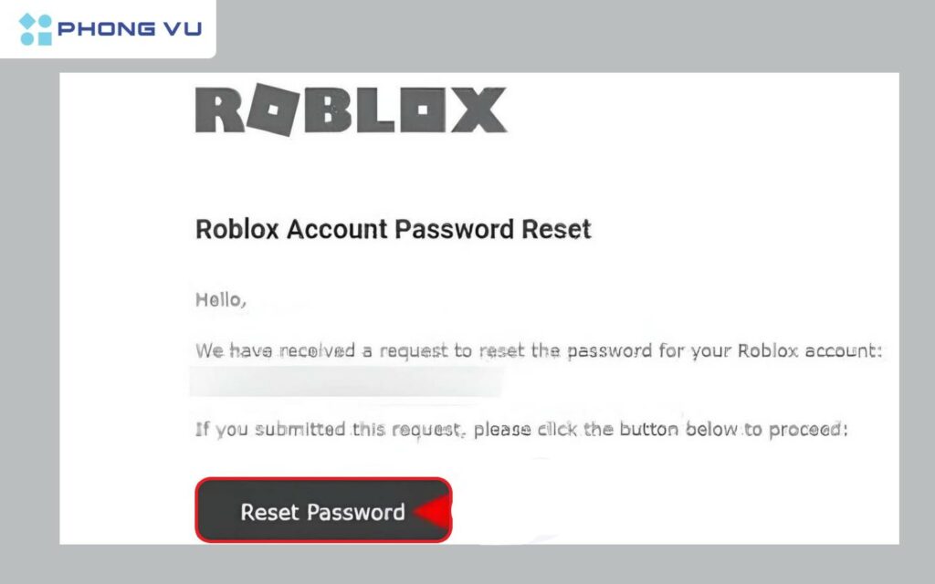 7 cách lấy lại acc Roblox khi quên mật khẩu và Email cực dễ 15 Đặt lại mật khẩu từ hộp thư đến của địa chỉ gmail