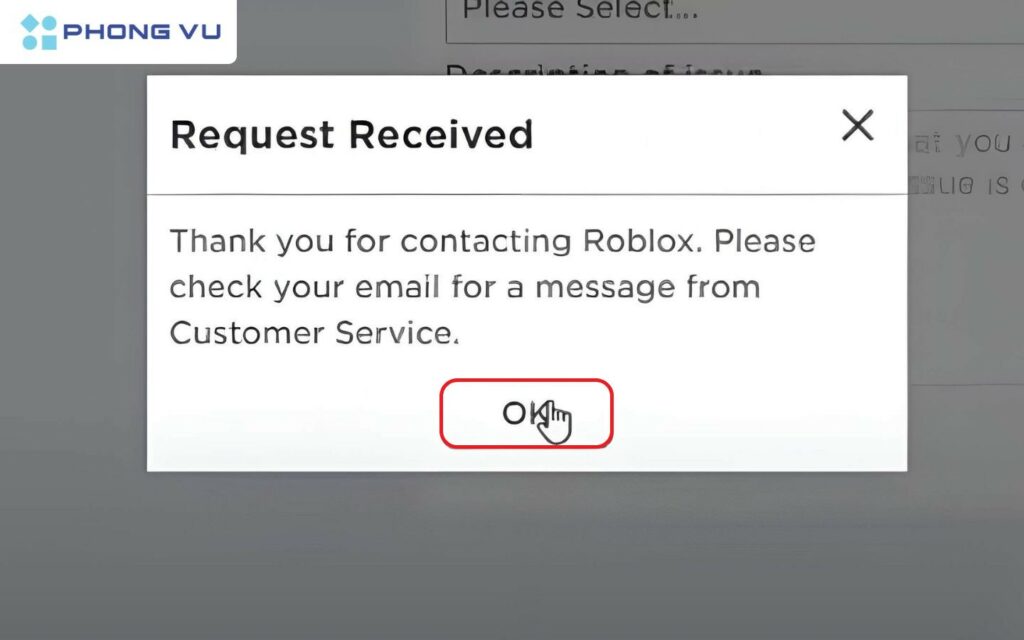 7 cách lấy lại acc Roblox khi quên mật khẩu và Email cực dễ 8 Nhấn Ok