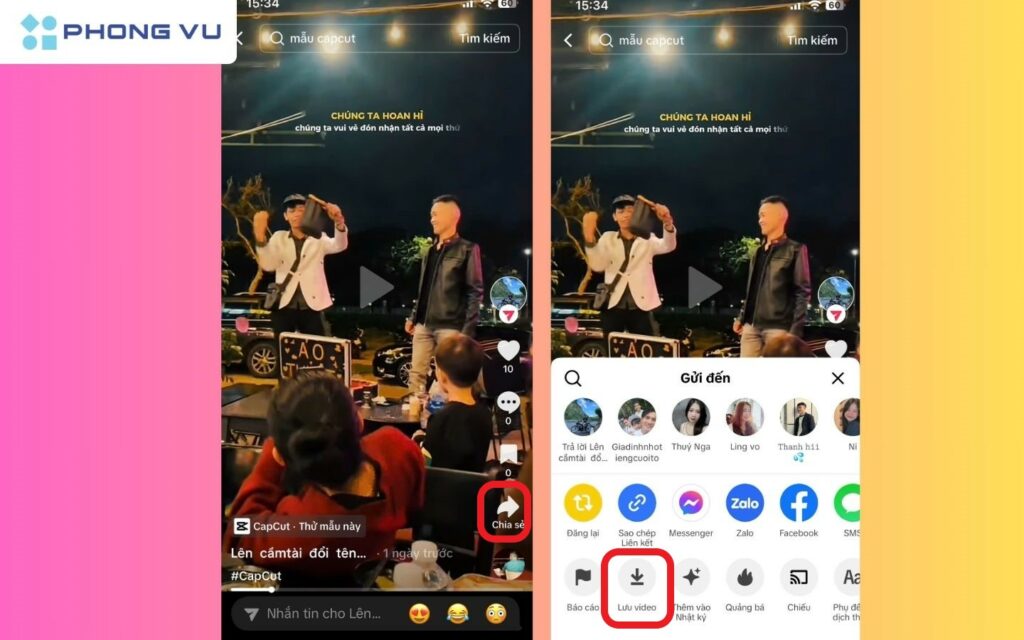 Lưu video TikTok có logo trực tiếp về điện thoại