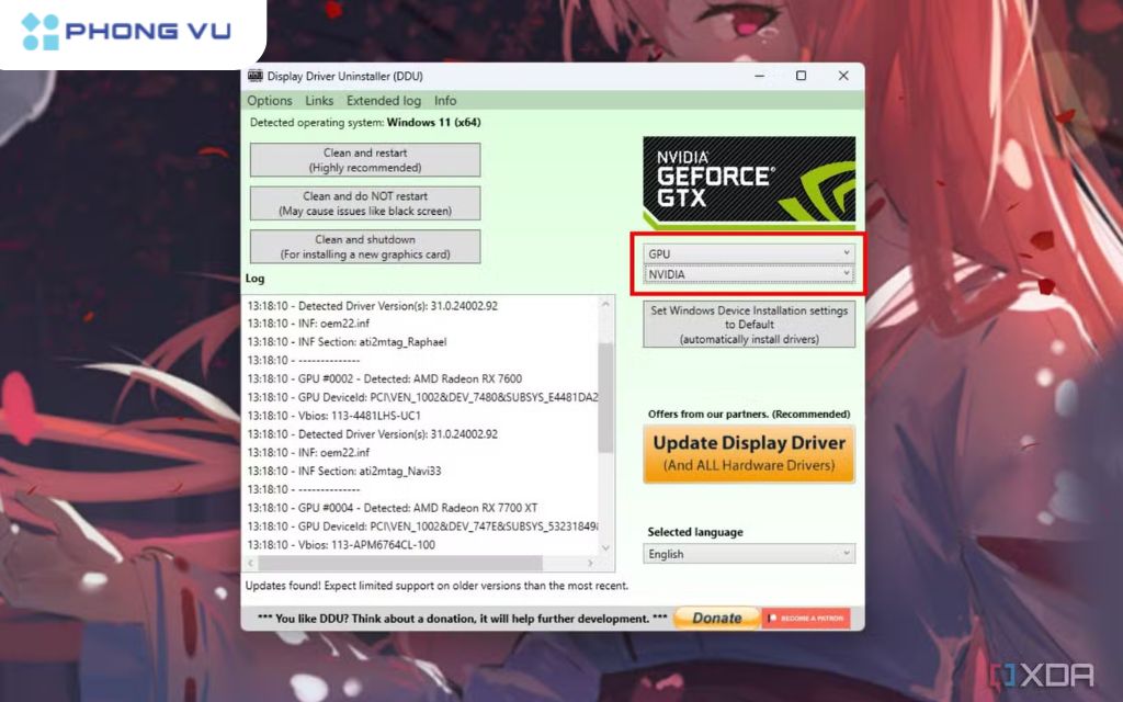 DDU là một công cụ của bên thứ ba được thiết kế đặc biệt để loại bỏ hoàn toàn các dấu vết của trình điều khiển card màn hình