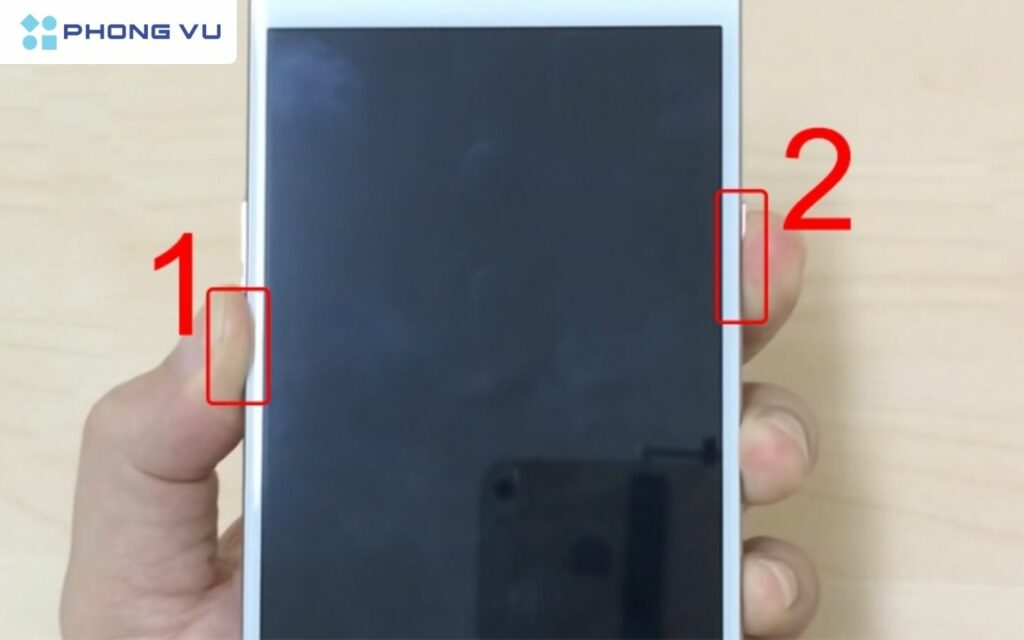 Giữ nút Nguồn + nút Giảm âm lượng