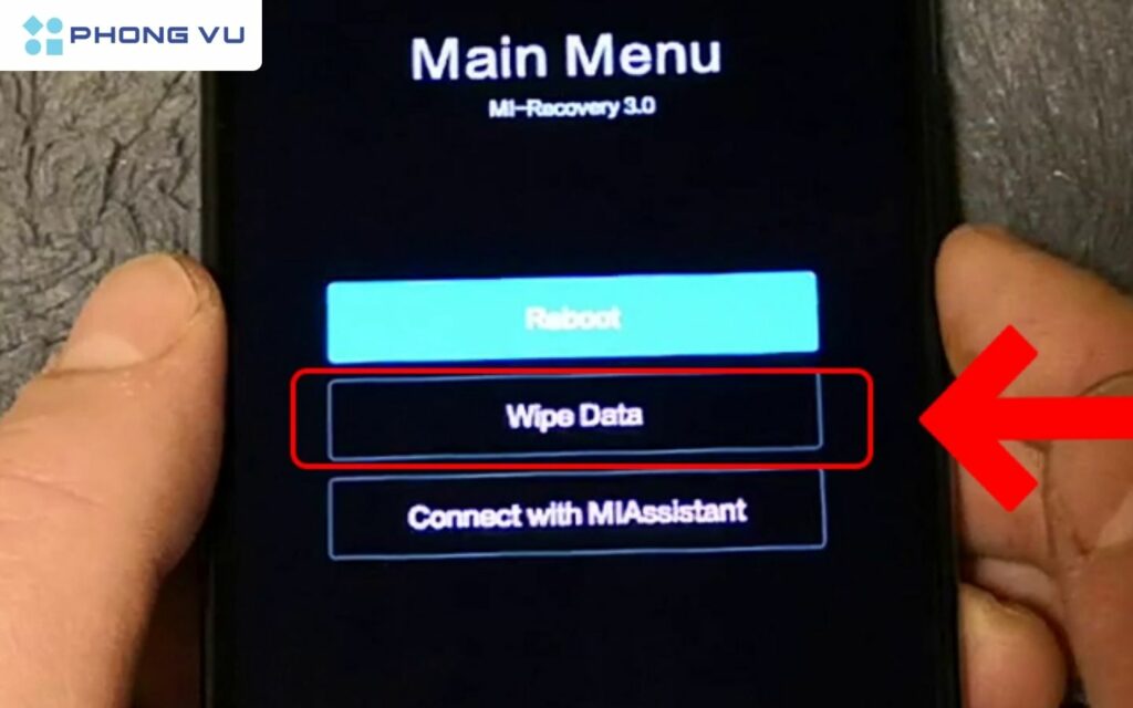 Chọn Wipe Data