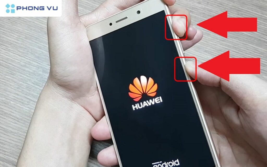 Nhấn và giữ nút Nguồn + nút Tăng âm lượng