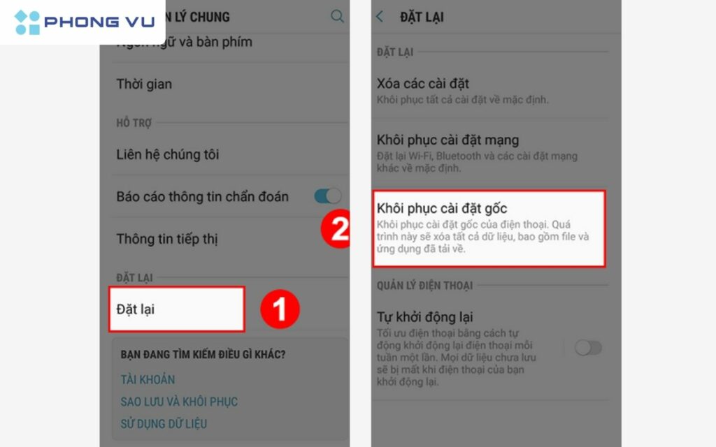 cach reset dien thoai 8