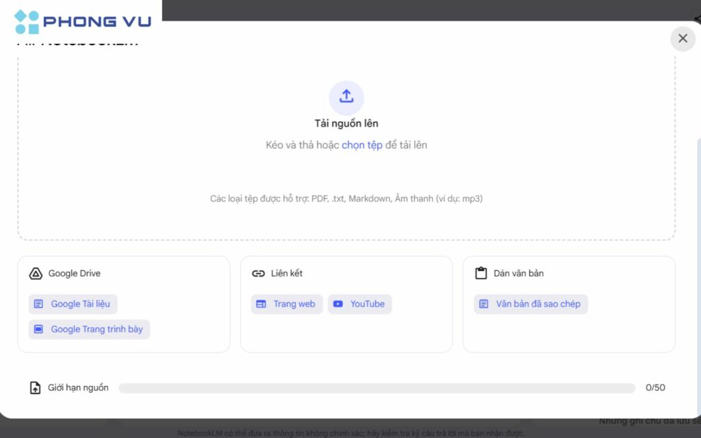 Tải tài liệu lên từ nhiều nguồn