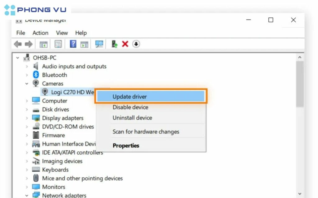 Máy tính laptop không nhận chuột: Tại sao và cách sửa lỗi 5 Cập nhật driver chuột lên phiên bản mới nhất thông qua Device Manager