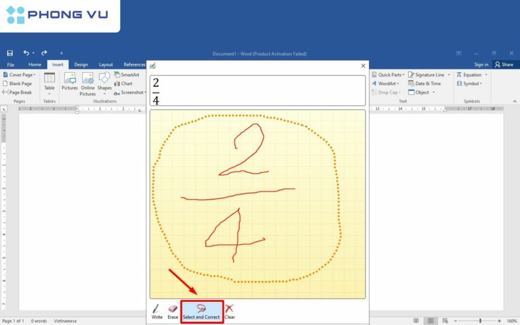 Chọn Select and Correct.