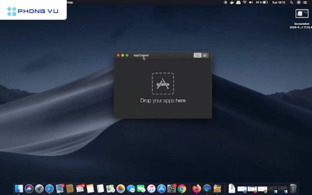 Kéo ứng dụng cần xóa vào phần mềm AppCleaner
