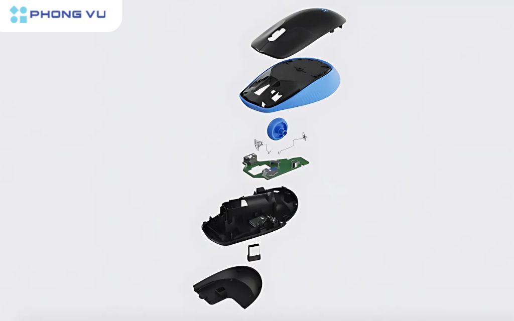 Chuột không dây được trang bị cảm biến quang học hoặc laser để theo dõi chuyển động, bộ vi xử lý để xử lý tín hiệu và bộ phát sóng không dây để truyền dữ liệu