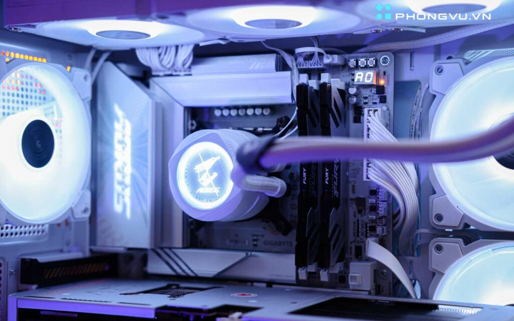 Tản nhiệt nước AORUS WATERFORCE X II 360 ICE với radiator 360mm và ba quạt RGB là giải pháp làm mát cao cấp
