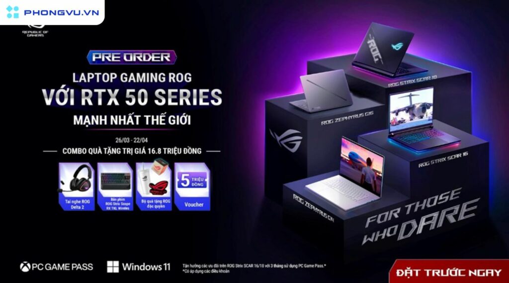 ASUS ROG mở pre-order laptop gaming mạnh nhất thế giới trang bị RTX 50 Series với ưu đãi trị giá 16.8 triệu 6 ASUS ROG mở pre-order laptop gaming mạnh nhất thế giới trang bị RTX 50 Series với ưu đãi trị giá 16.8 triệu