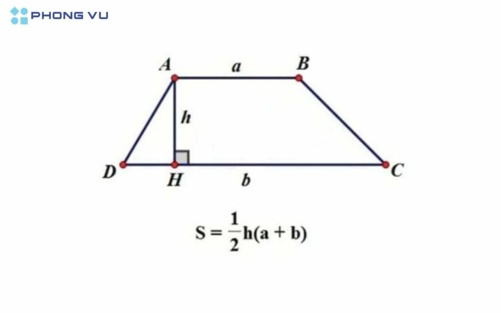 "Bỏ túi" 4 công thức tính diện tích hình thang (vuông, cân, thường) kèm bài tập chuẩn nhất 2025 3 Diện tích hình thang thường