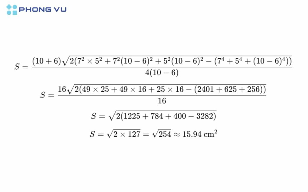 "Bỏ túi" 4 công thức tính diện tích hình thang (vuông, cân, thường) kèm bài tập chuẩn nhất 2025 8 Diện tích hình thang khi biết 4 cạnh