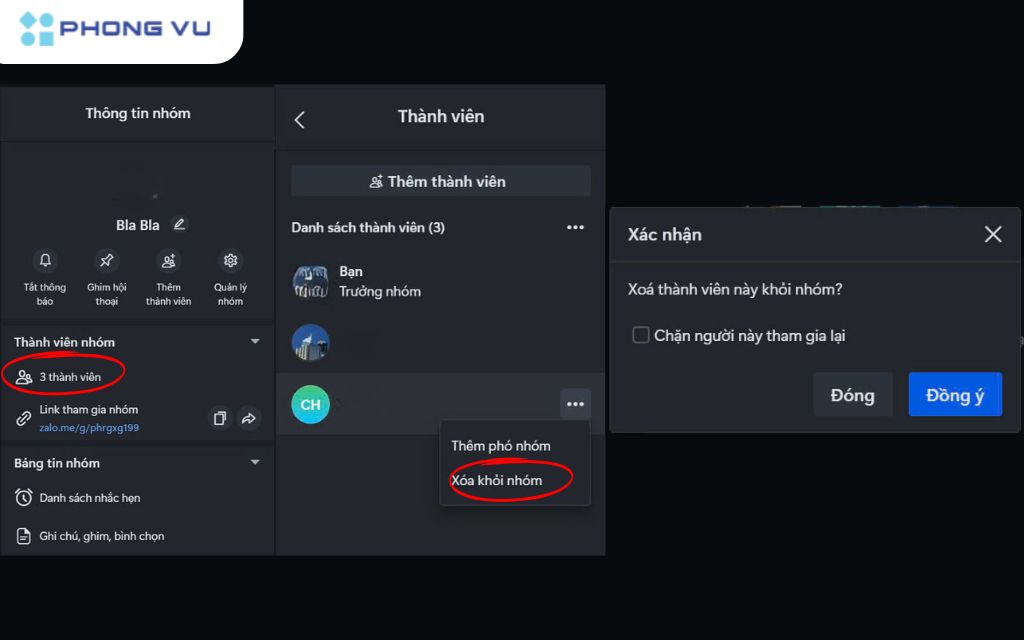 Cách xóa thành viên ra khỏi nhóm Zalo cực đơn giản trên máy tính