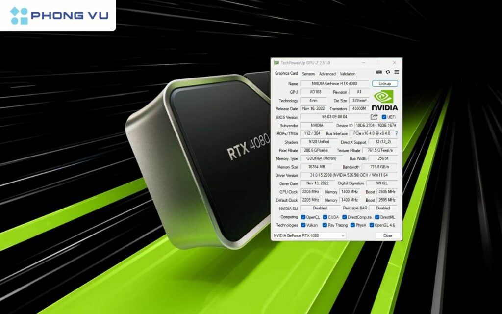 GPU Z là phần mềm giúp kiểm tra toàn bộ thông số của card màn hình