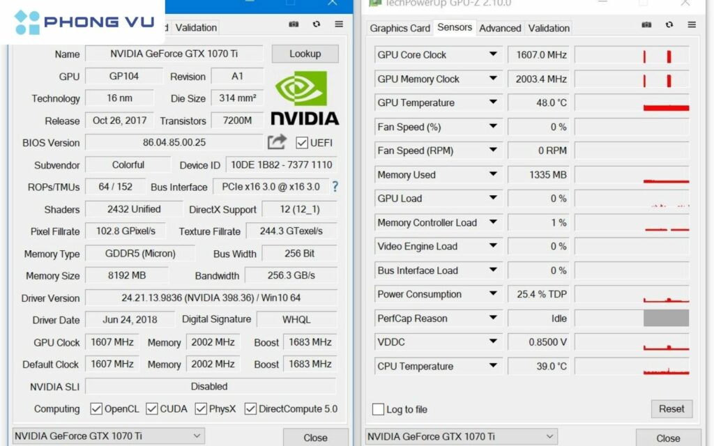 GPU Z giúp người dùng nắm bắt rõ các thông số của card màn hình