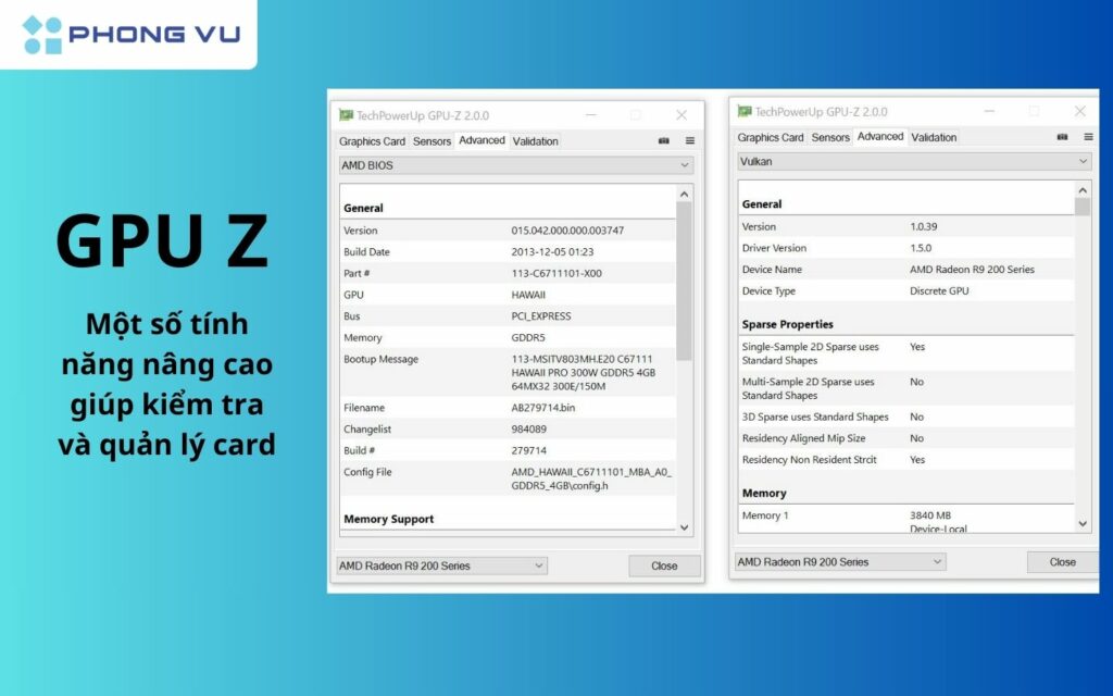 Các tính năng nâng cao GPU Z