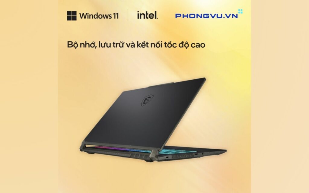 Laptop MSI Cyborg 15 AI A1VEK trang bị bộ nhớ RAM 16GB DDR5 với tốc độ xung nhịp 5600 MHz
