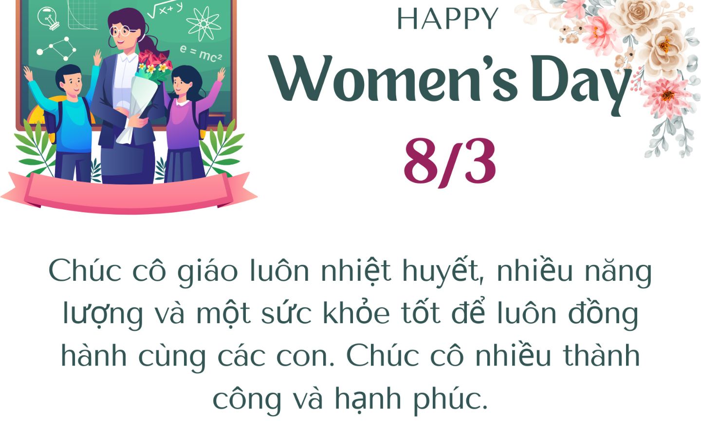 Lời chúc ngày Quốc tế phụ nữ dành cho cô giáo