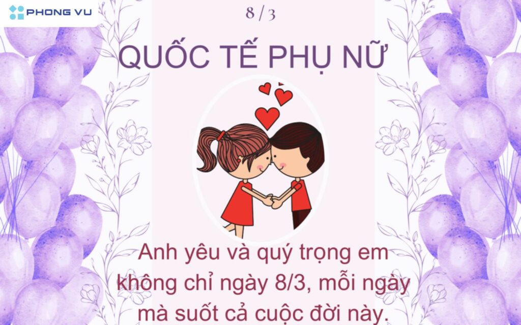 Lời chúc 8/3 ngọt ngào dành cho người yêu