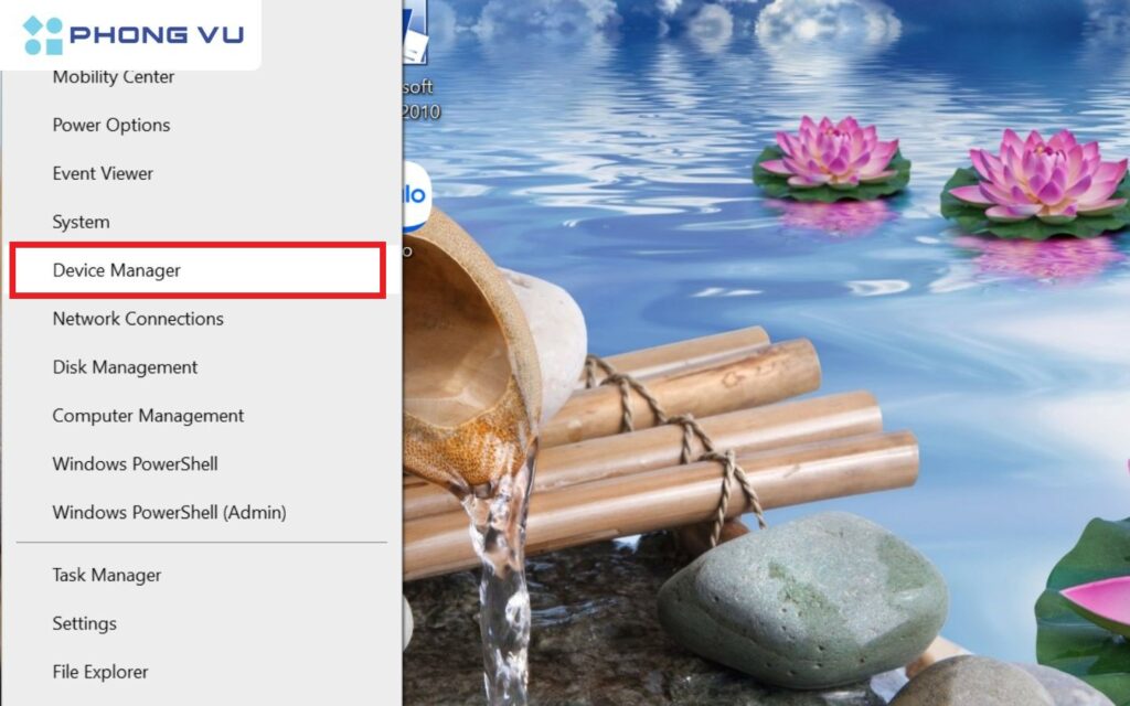 Đến màn hình Device Manager