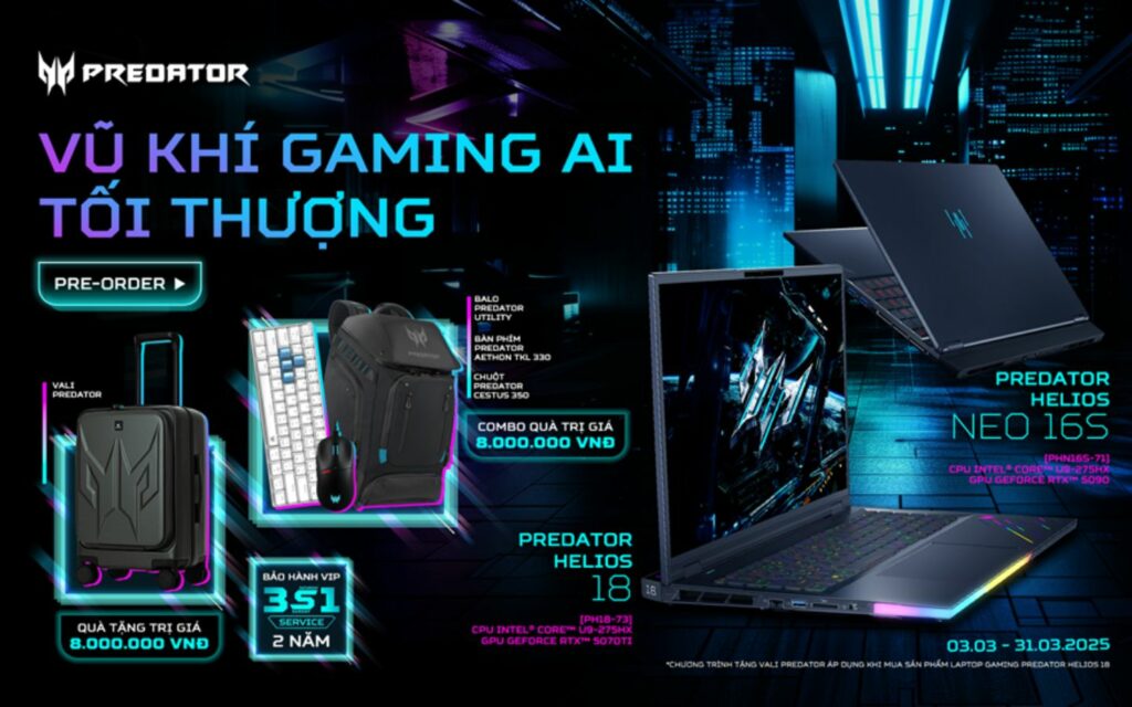 Acer tung chương trình pre-order với nhiều quà tặng giá trị, nâng tầm trải nghiệm gaming