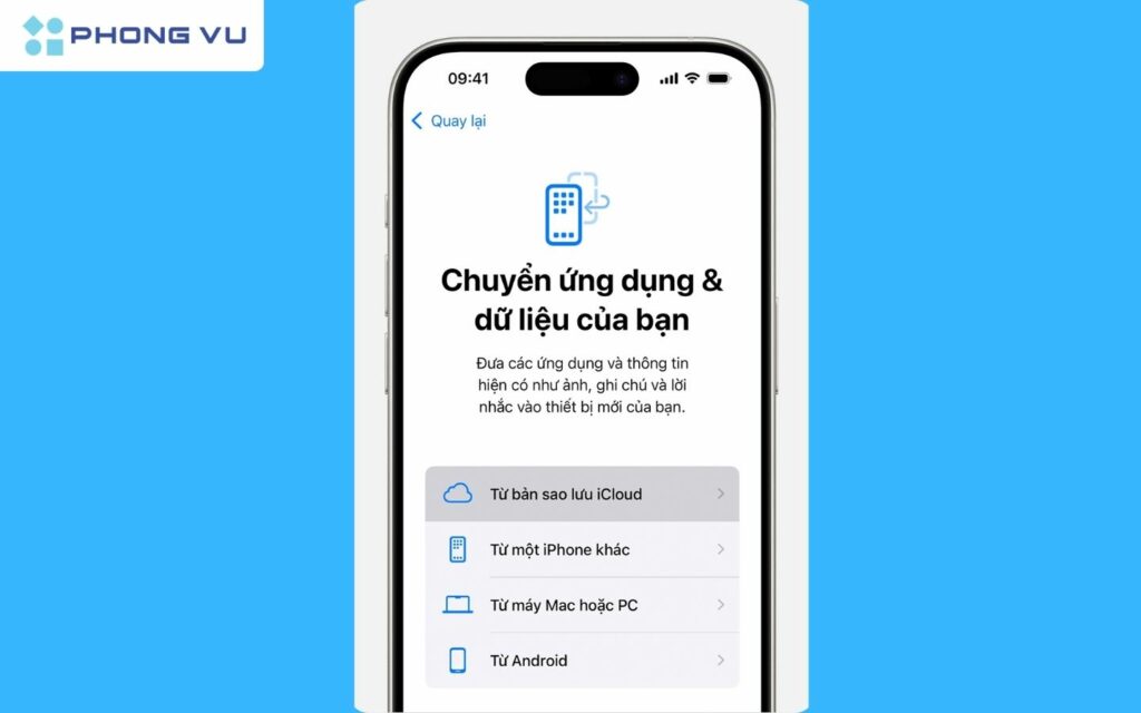 Khôi phục dữ liệu từ iCloud