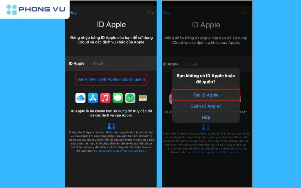 Tạo ID Apple