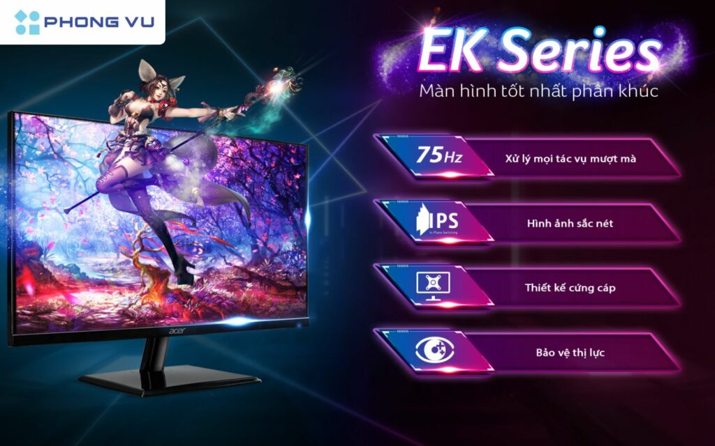Acer EK241Y G là màn hình làm việc giải trí 