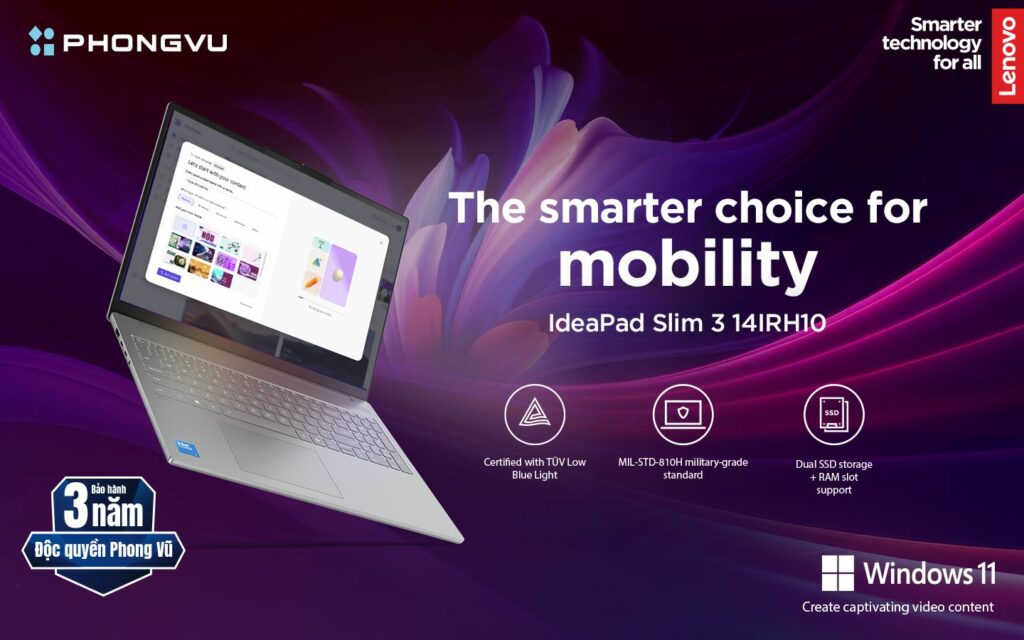 Lenovo IdeaPad Slim 3 14IRH10: Lựa chọn lý tưởng cho sinh viên và dân văn phòng