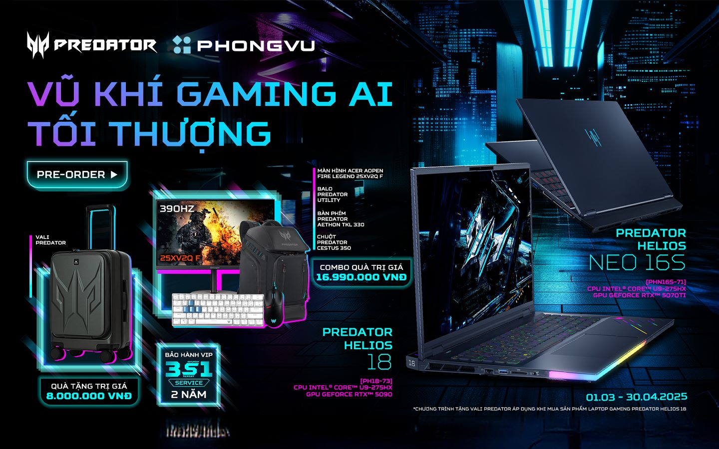 Acer phối hợp cùng Phong Vũ chính thức khởi động chương trình pre-order laptop dành cho hai dòng sản phẩm cao cấp Predator Helios