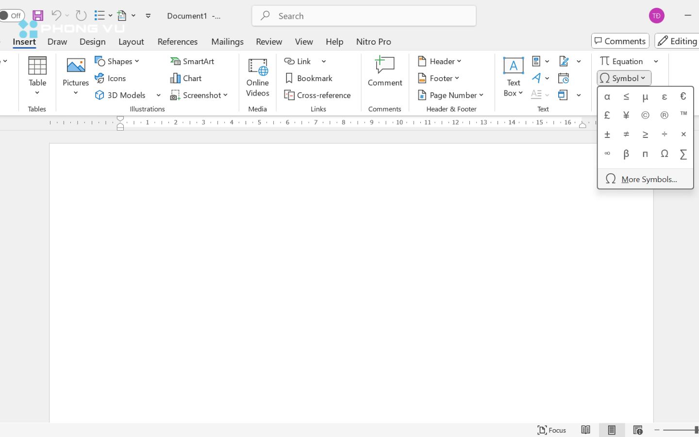 Sử dụng chữ a còng trong Microsoft Word
