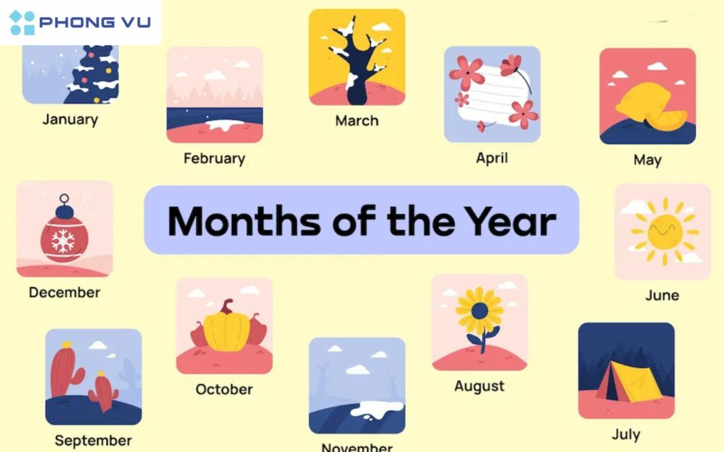 Học tháng trong tiếng Anh qua hình ảnh