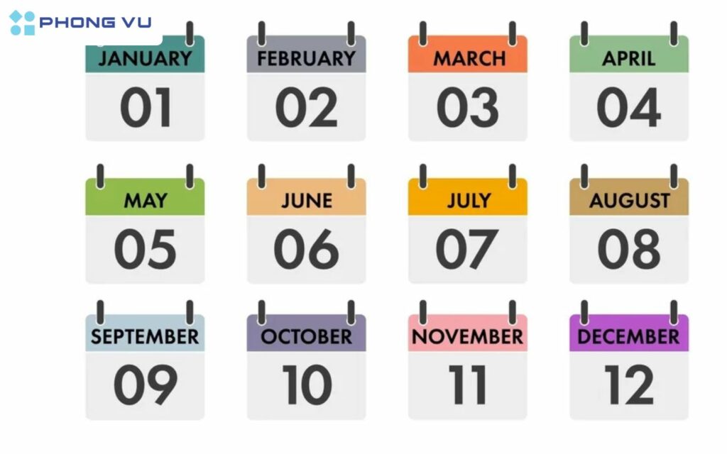 các tháng trong tiếng Anh