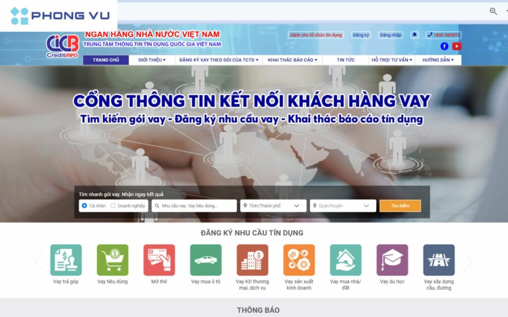 cic.gov.vn là Trung tâm Thông tin tín dụng quốc gia Việt Nam