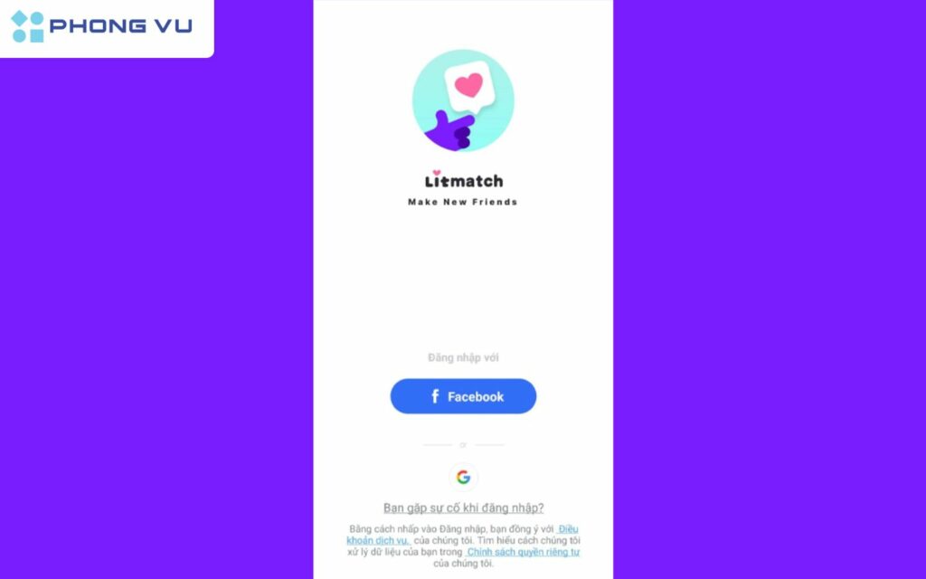 Chọn đăng ký tài khoản qua Facebook, Google, hoặc Apple.