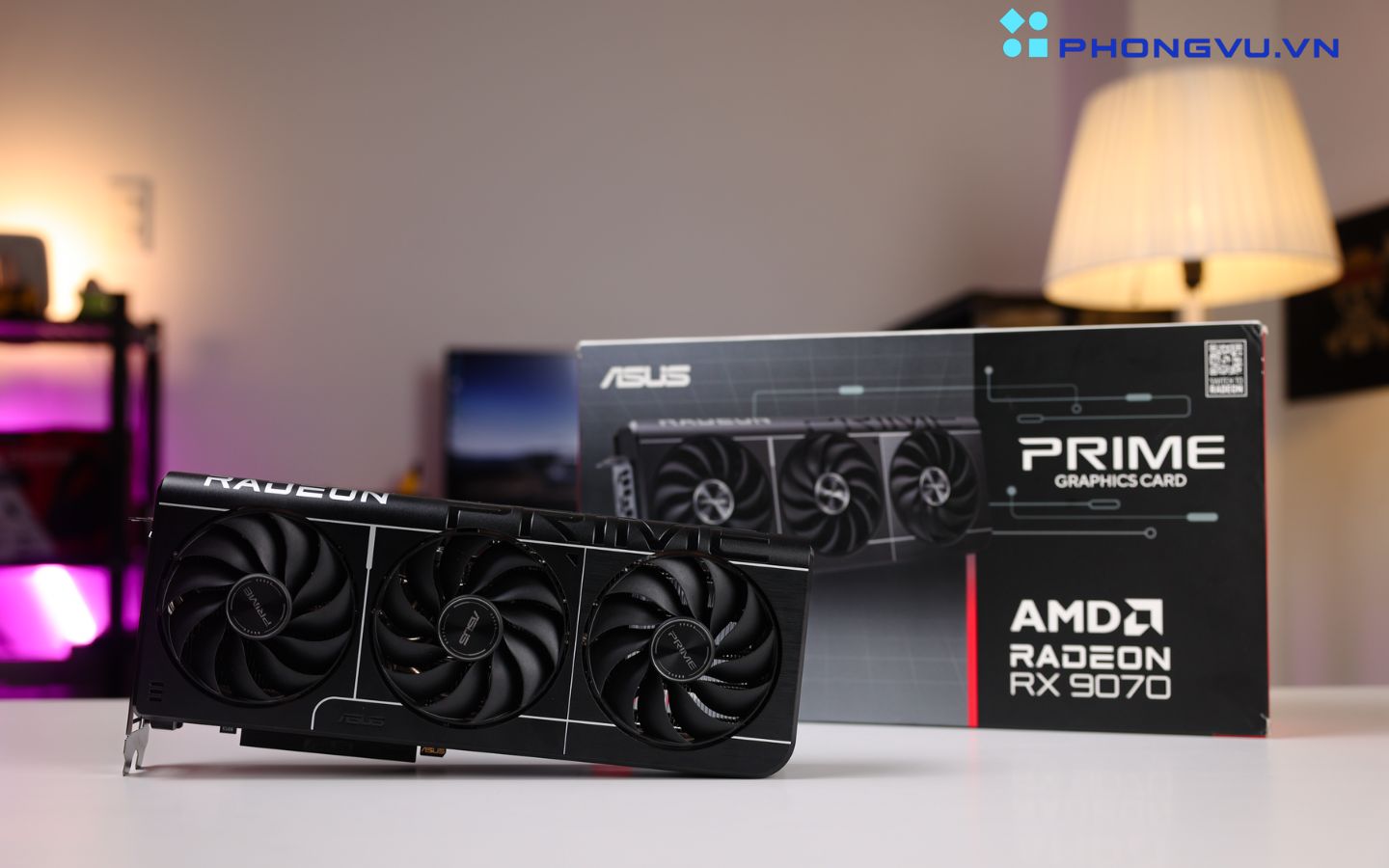 ASUS Prime Radeon RX 9070 OC Edition gây ấn tượng với thiết kế tối giản nhưng không kém phần sang trọng
