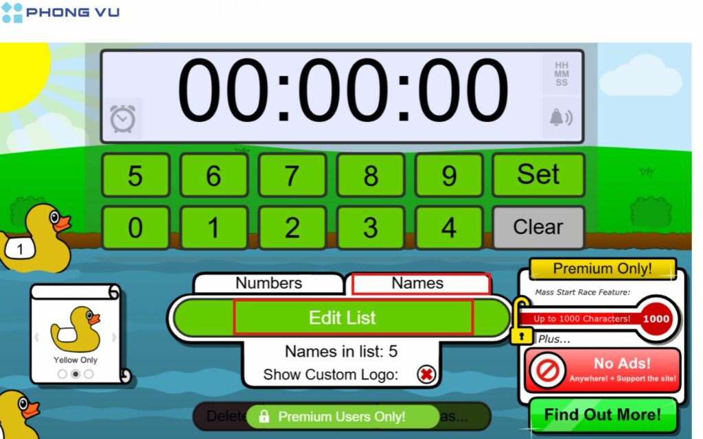 Thiết lập tên các đội đua